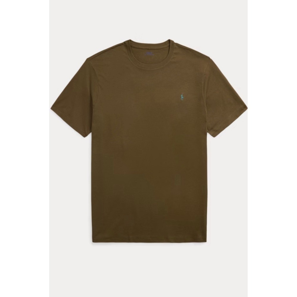 Polo Ralph Lauren Men's Large Classic-Fit Crew Neck Jersey Natural Brown T Shirt